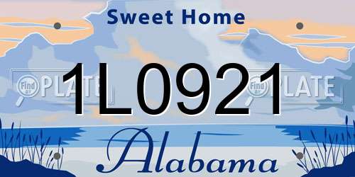 1L0921 Alabama License Plate