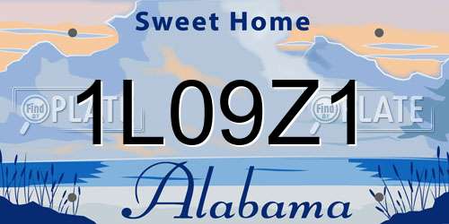 1L09Z1 Alabama License Plate