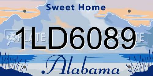 1LD6089 Alabama License Plate
