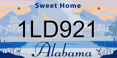 1LD921 Alabama License Plate