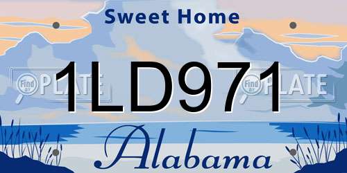 1LD971 Alabama License Plate