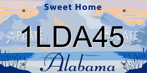 1LDA45 Alabama License Plate