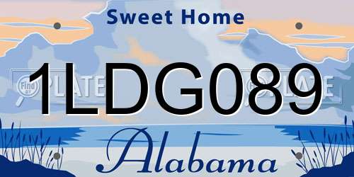 1LDG089 Alabama License Plate