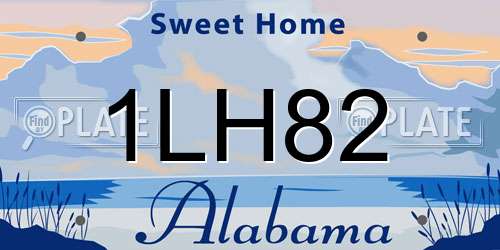 1LH82 Alabama License Plate