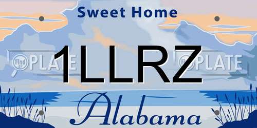 1LLRZ Alabama License Plate