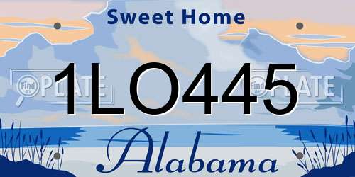 1LO445 Alabama License Plate
