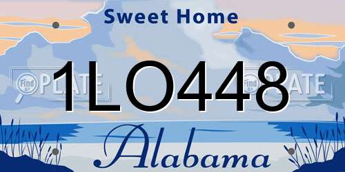 1LO448 Alabama License Plate