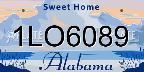 1LO6089 Alabama License Plate