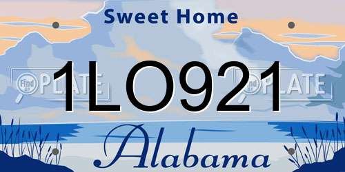 1LO921 Alabama License Plate