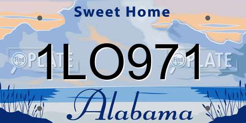 1LO971 Alabama License Plate