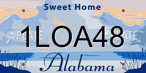 1LOA48 Alabama License Plate