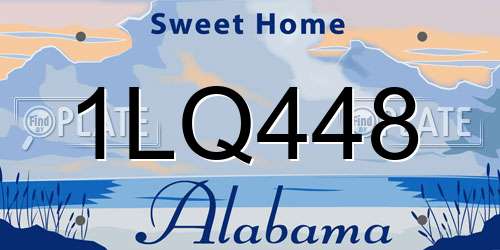 1LQ448 Alabama License Plate