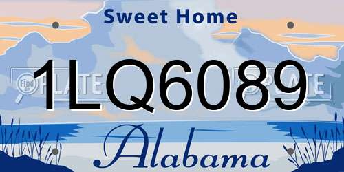 1LQ6089 Alabama License Plate