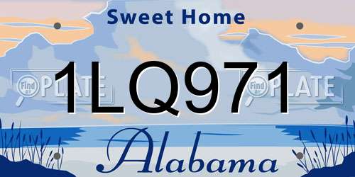 1LQ971 Alabama License Plate