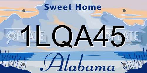 1LQA45 Alabama License Plate