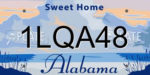 1LQA48 Alabama License Plate