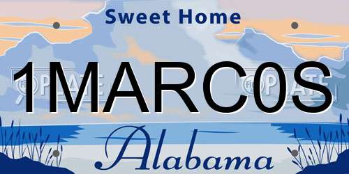 1MARC0S Alabama License Plate