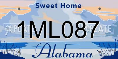 1ML087 Alabama License Plate