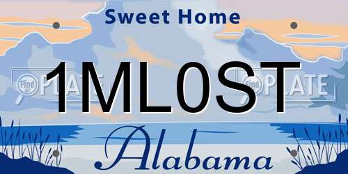 1ML0ST Alabama License Plate