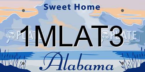 1MLAT3 Alabama License Plate