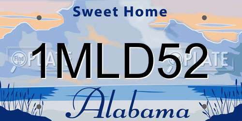 1MLD52 Alabama License Plate