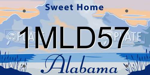 1MLD57 Alabama License Plate