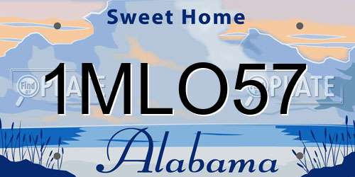 1MLO57 Alabama License Plate