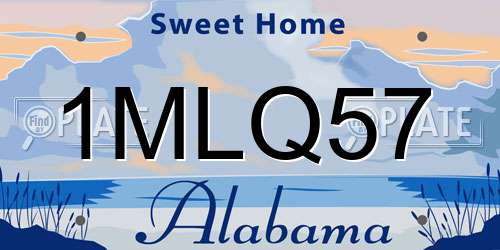 1MLQ57 Alabama License Plate