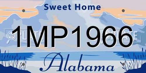 1MP1966 Alabama License Plate