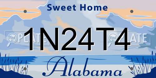 1N24T4 Alabama License Plate