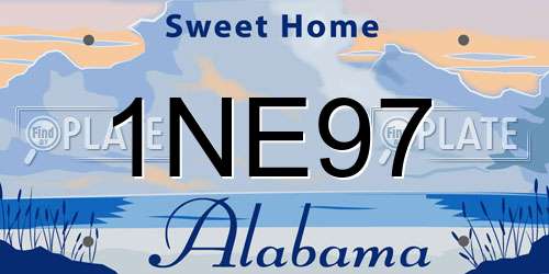 1NE97 Alabama License Plate
