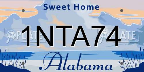 1NTA74 Alabama License Plate