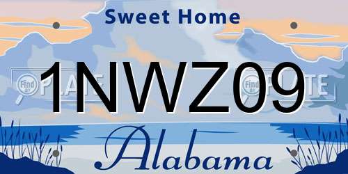 1NWZ09 Alabama License Plate