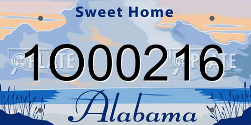1O00216 Alabama License Plate