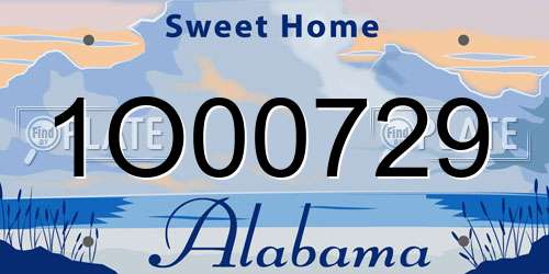 1O00729 Alabama License Plate