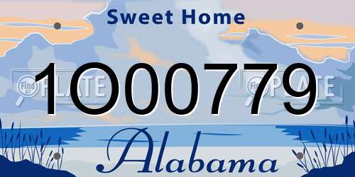 1O00779 Alabama License Plate