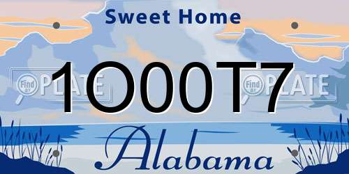1O00T7 Alabama License Plate