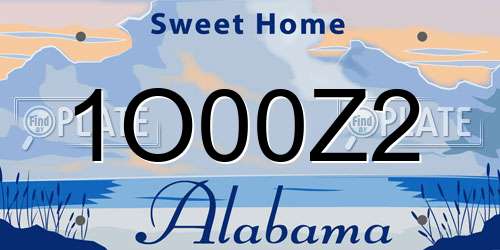 1O00Z2 Alabama License Plate