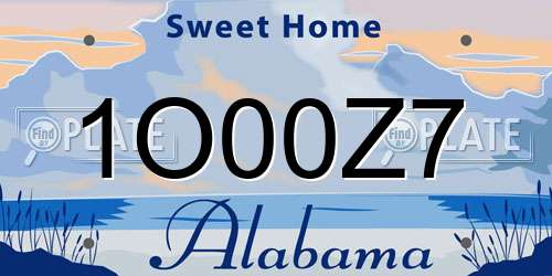 1O00Z7 Alabama License Plate