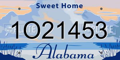 1O21453 Alabama License Plate