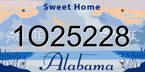 1O25228 Alabama License Plate