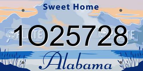 1O25728 Alabama License Plate