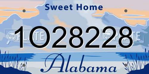 1O28228 Alabama License Plate