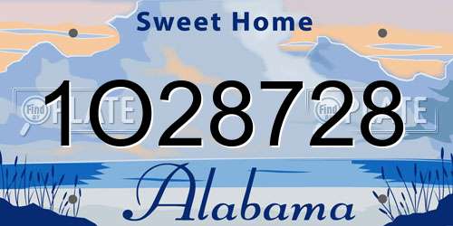 1O28728 Alabama License Plate