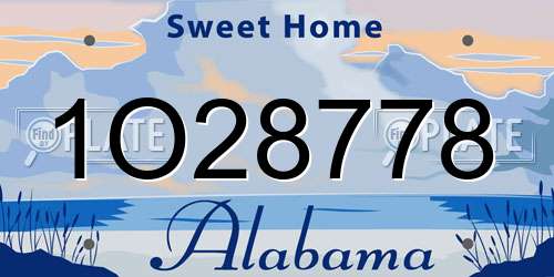 1O28778 Alabama License Plate