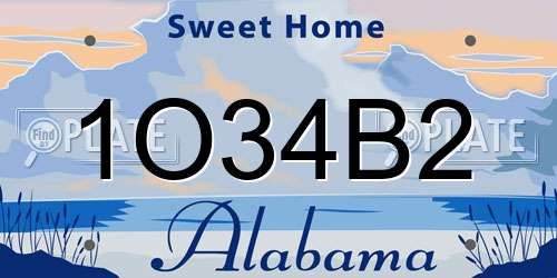 1O34B2 Alabama License Plate