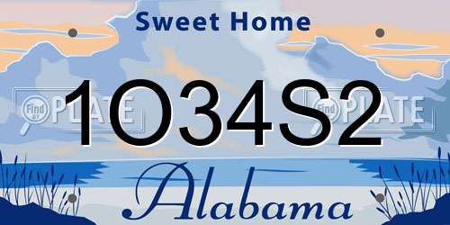 1O34S2 Alabama License Plate