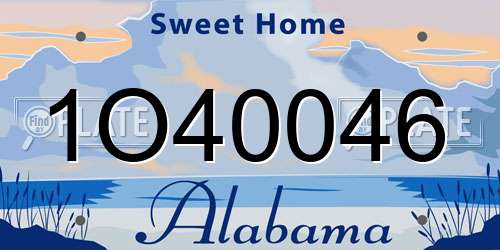 1O40046 Alabama License Plate