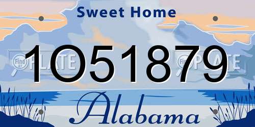 1O51879 Alabama License Plate