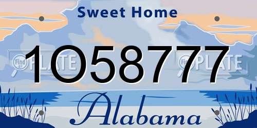 1O58777 Alabama License Plate